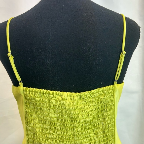 Femme by design lime green satin spaghetti strap mini dress Sz M NWT - Picture 5 of 13